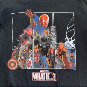 Marvel Studios What If...? T-shirt Black with Medium Sticker Tag on Front Size M